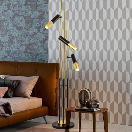 Kasper Gold black Floor Lamp - ksa.mafeemushkil