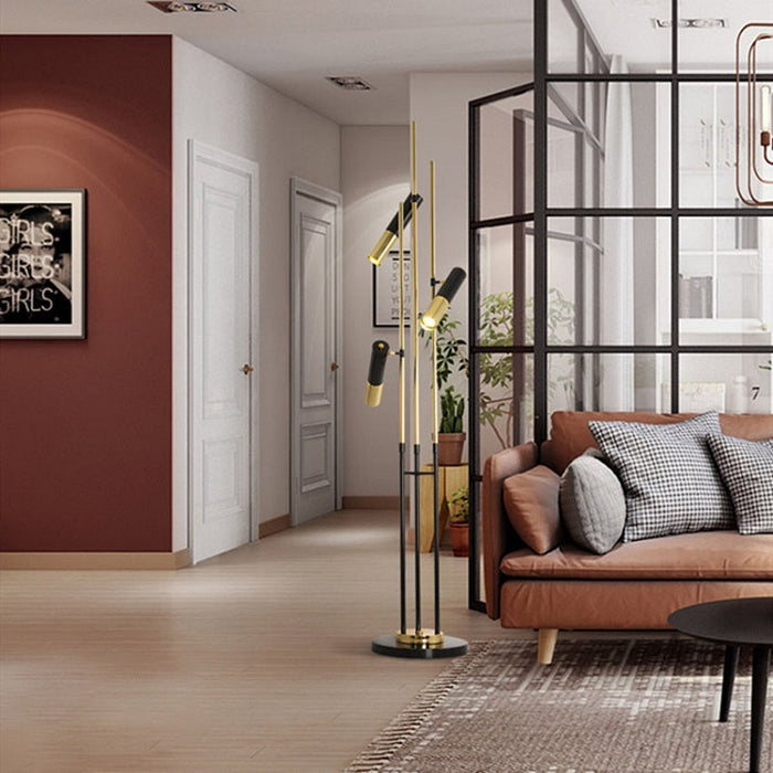 Kasper Gold black Floor Lamp - ksa.mafeemushkil