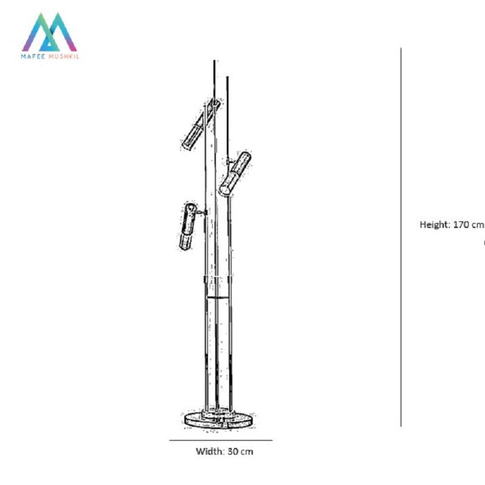 Kasper Gold black Floor Lamp - ksa.mafeemushkil