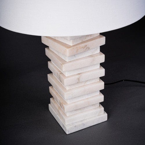 White Marble Table Lamp - ksa.mafeemushkil