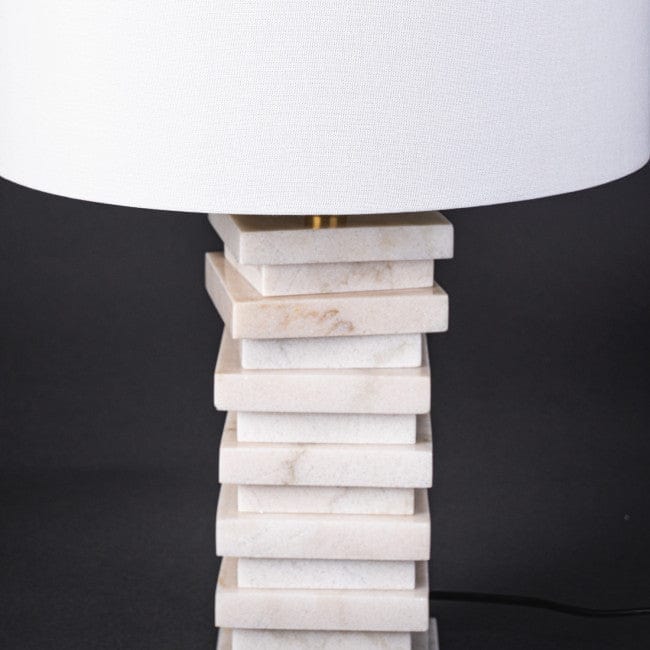 White Marble Table Lamp - ksa.mafeemushkil