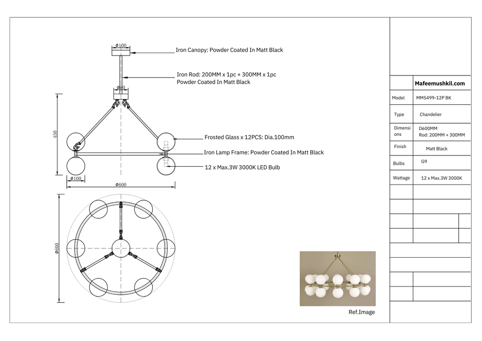 Ashton Black Chandelier - Mafeemushkil.com LLC