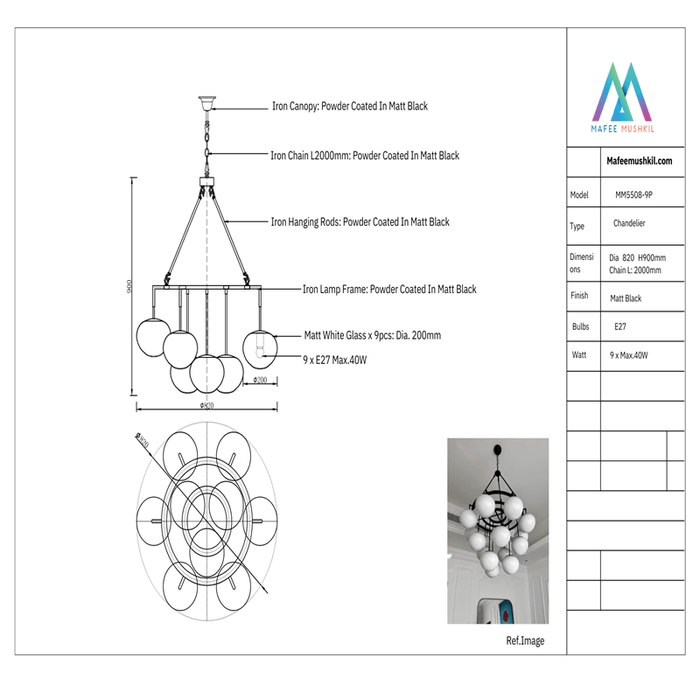 Barrett Black Chandelier - Mafeemushkil.com LLC