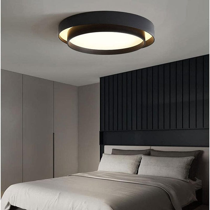 Flush Mount Round LED Light Black