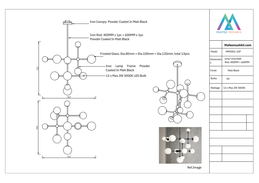 Jayce Black Chandelier - Mafeemushkil.com LLC