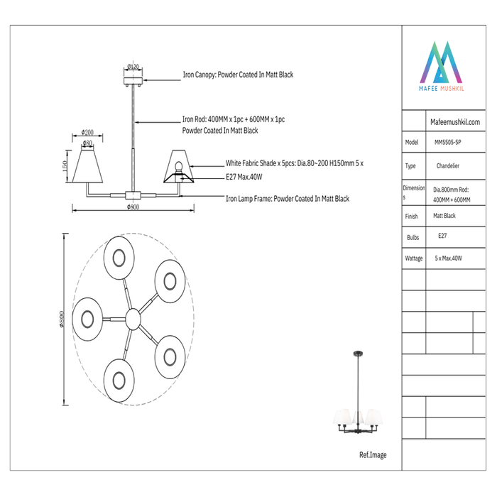 Jesse Black Chandelier - Mafeemushkil.com LLC