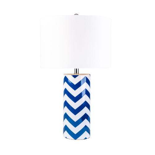 Blue Chevron Table Lamp - ksa.mafeemushkil