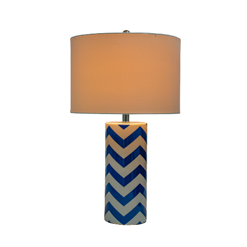 Blue Chevron Table Lamp - ksa.mafeemushkil