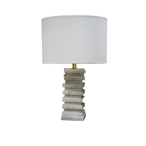 White Marble Table Lamp - ksa.mafeemushkil